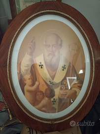 Quadro S. San Nicola di Bari con cornice antica