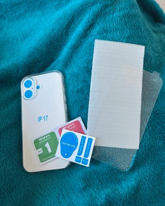Cover trasparente e vetro temperato per iPhone 17