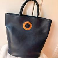 Borsa Gianni Versace in pelle blu