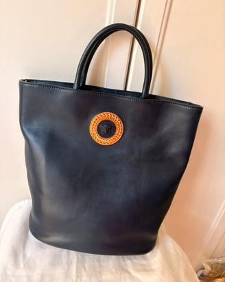 Borsa Gianni Versace in pelle blu