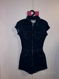 Tuta corta in jeans Bershka - Taglia S