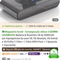 batteria aspirapolvere elettrica 