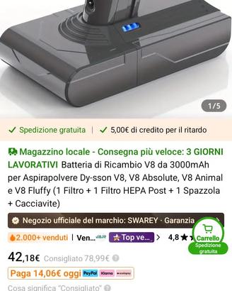batteria aspirapolvere elettrica 