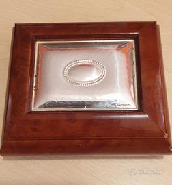 Portagioie in radica di noce e argento