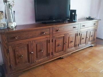 Tavolo e madia in frattino rovere massello