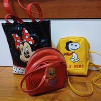 3 borsette Minnie, Titti e Snoopy