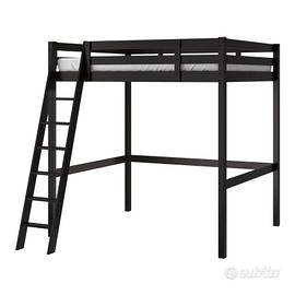 Letto a soppalco nero