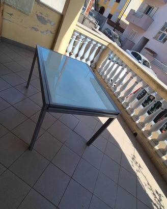 Tavolo allungabile  con vetro temperato