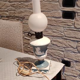 Lampada da tavolo ceramica bianco/blu