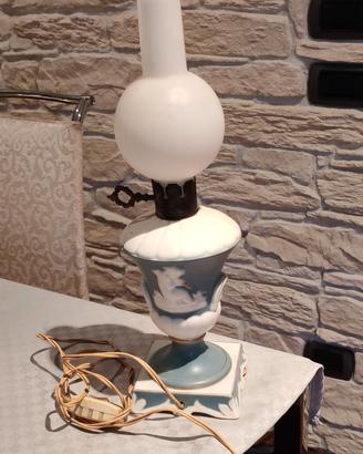 Lampada da tavolo ceramica bianco/blu