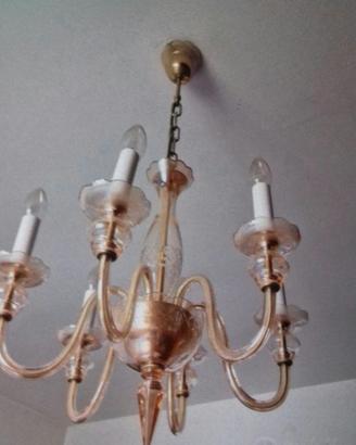 Lampadario vetro di murano De  Majo con applique
