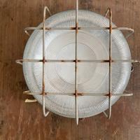 Lampada applique antica ferro vetro funzionante