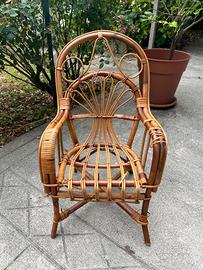 Poltroncina vintage bambù bambini '70