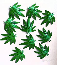 LEGO - 10x - Bright Green - Plant Leaves 6 x 5 Swo