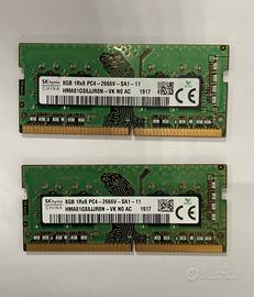Memoria ram 16gb 1RX8 PC4-2666V DDR4 notebook