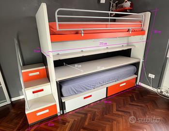 Cameretta Doimo Cityline a soppalco con doppio let
