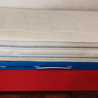 Letto singolo Moretti+rete estraibile+ comodino