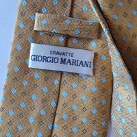Giorgio Mariani cravatta ocra con rombi azzurri