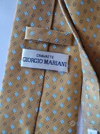 Giorgio Mariani cravatta ocra con rombi azzurri