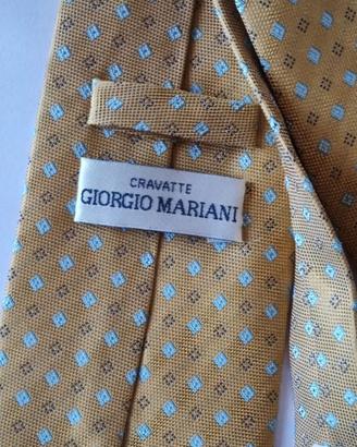 Giorgio Mariani cravatta ocra con rombi azzurri