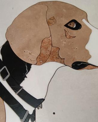 Quadro mosaico cane beagle con PZ granito