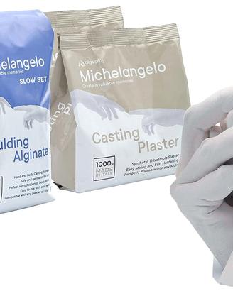 KIT 900g alginato  e 2 kg di gesso calco mani
