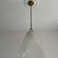 Lampada a sospensione in vetro a tulipano