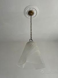 Lampada a sospensione in vetro a tulipano