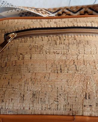 Borsa da donna a tracolla in sughero e similpelle 