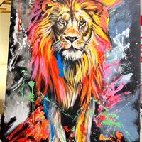 Quadro leone pop art