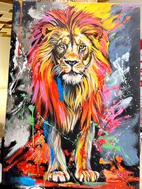 Quadro leone pop art