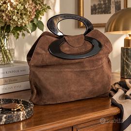 Borsa Bottega Veneta in camoscio marrone talpa