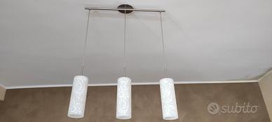 Lampadari sospesi in vetro bianco