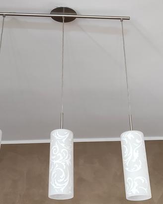 Lampadari sospesi in vetro bianco