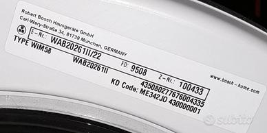 RICAMBI Bosch Serie 2 WAB20261II