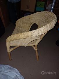 Sedia vimini per bambini