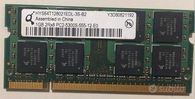 Ram notebook sodimm 1gb ddr2 667mhz 5300S Qimonda