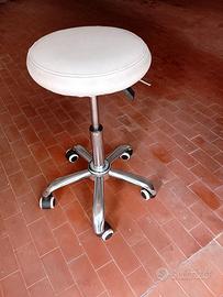SGABELLO XANITALIA IN ECOPELLE BIANCA