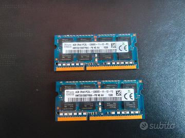 Moduli RAM 2x4Gb SoDimm DDR3