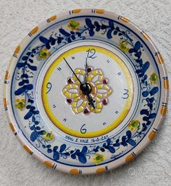 Orologio da parete in ceramica di Caltagirone
