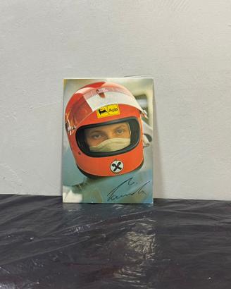 Cartolina Niki Lauda Ferrari Agip d'epoca vintage