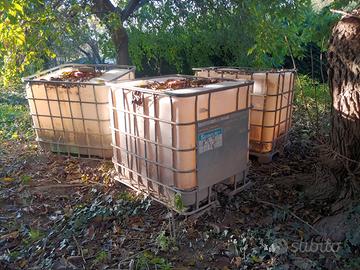 Cisterna IBC 1.000 litri in gabbia metallica