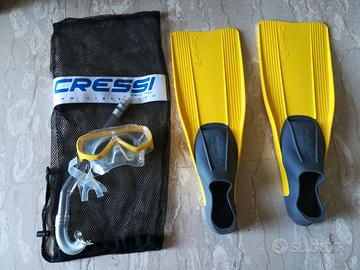 PINNE E MASCHERA CON BOCCAGLIO CRESSI
