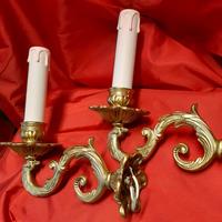 Coppia applique d’epoca restaurate bronzo dorato