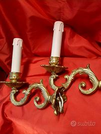 Coppia applique d’epoca bronzo dorato restaurate