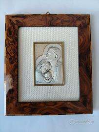 Quadro natività su lastra argento 925