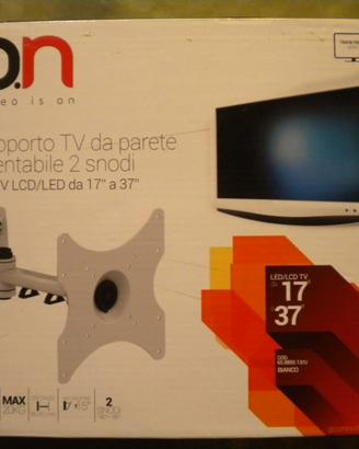 PORTA TV DA PARETE 2 SNODI LCD/LED, da 17” a 37”.