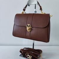 Borsa a mano/tracolla marrone in vera pelle 