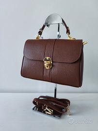 Borsa a mano/tracolla marrone in vera pelle 