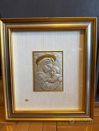 Qadro madonna con bambino in argento 925 - Magi
